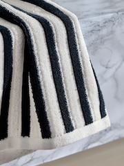 Black/White Stripe Towel - Image 3 of 4