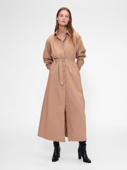 GapStudio Beige - Gap Poplin Belted Oversized Maxi Shirt Dress - Imagen 1 de 6