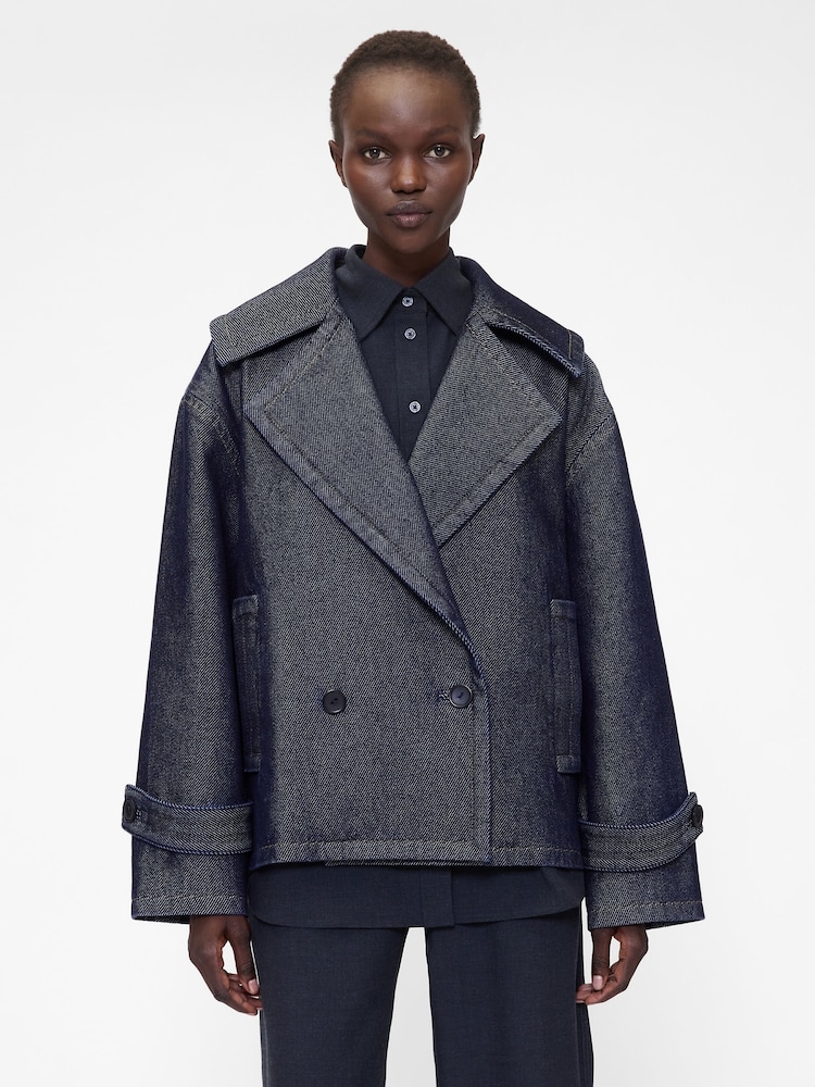 Gap GapStudio Dark Wash Blue Denim Oversized Coat - Image 2 of 7 Gap GapStudio Dark Wash Blue Denim Oversized Coat - Image 2 of 7