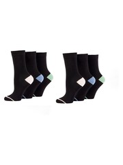 Glenmuir Black Contrast Heel & Toe Socks Multi Pack - Image 1 of 6