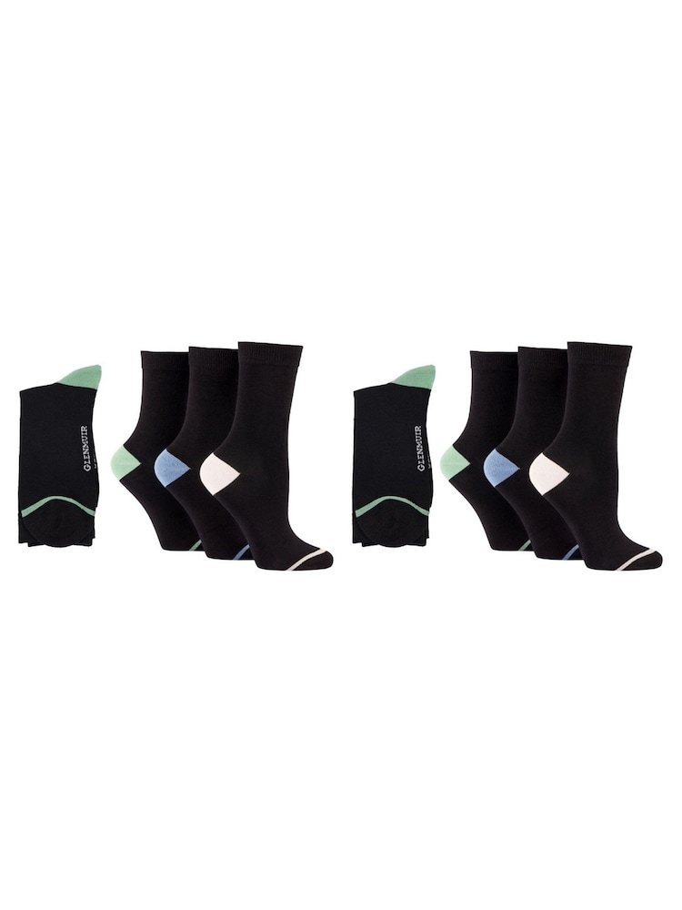 Glenmuir Black Contrast Heel & Toe Socks Multi Pack - Image 2 of 6