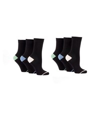 Glenmuir Black Contrast Heel & Toe Socks Multi Pack - Image 5 of 6