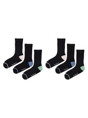 Glenmuir Black Contrast Heel & Toe Socks Multi Pack - Image 6 of 6