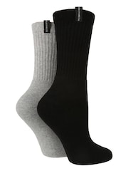 Preto - Glenmuir Walking Socks With Cushioned Soles 2 pack - Imagem 1 de 4