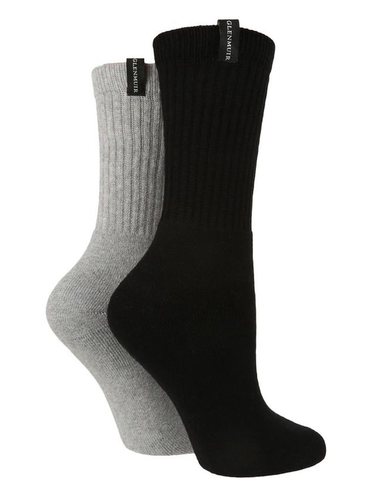 Preto - Glenmuir Walking Socks With Cushioned Soles 2 pack - Imagem 1 de 4