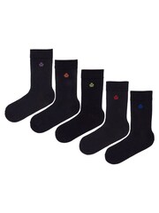 Jeff Banks Black Mutli Pack Classic Crew Socks - Image 2 of 7