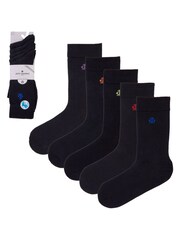 Jeff Banks Black Mutli Pack Classic Crew Socks - Image 6 of 7
