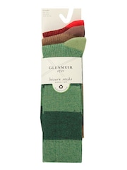 Glenmuir Green Multi Stripe Leisure Socks 3 pack - Image 5 of 5