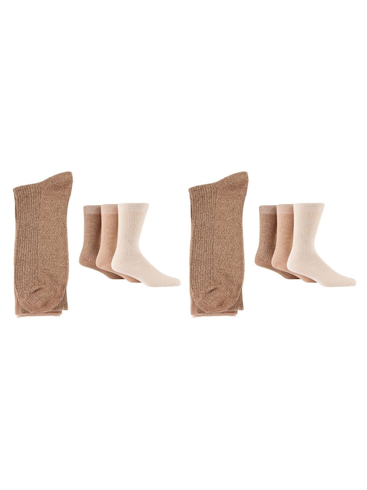 Glenmuir Natural Twist Yarn Super Soft Leisure Socks 6 Pack - Image 2 of 6