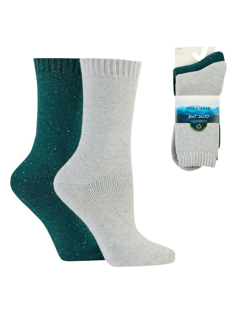 Glenmuir Green Thermal Boot Socks 2 pack - Image 7 of 7
