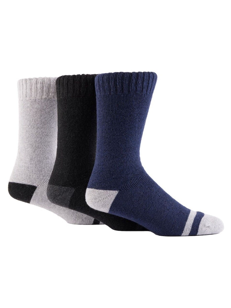 Glenmuir Blue Fully Cushioned Boot Socks 3 pack - Image 2 of 7