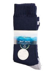 Glenmuir Blue Fully Cushioned Boot Socks 3 pack - Image 3 of 7