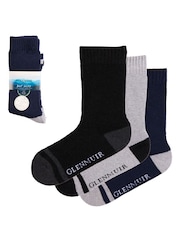 Glenmuir Blue Fully Cushioned Boot Socks 3 pack - Image 6 of 7