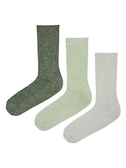 Glenmuir Green Fine Knit Leisure Socks 3 pack - Image 2 of 7