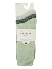 Glenmuir Green Fine Knit Leisure Socks 3 pack - Image 3 of 7