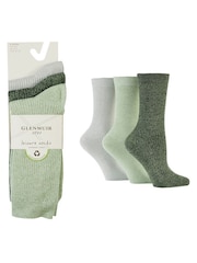 Glenmuir Green Fine Knit Leisure Socks 3 pack - Image 4 of 7