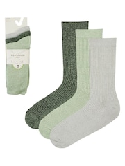 Glenmuir Green Fine Knit Leisure Socks 3 pack - Image 6 of 7