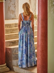 FatFace V&A | FatFace Blue Seaweed Cabinet Parachute Dress - Image 3 of 7