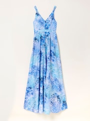 FatFace V&A | FatFace Blue Seaweed Cabinet Parachute Dress - Image 7 of 7