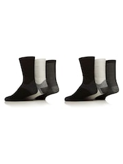 Glenmuir Black Fully Cushioned Boot Socks With Arch Support 6 Pack - Image 2 of 4