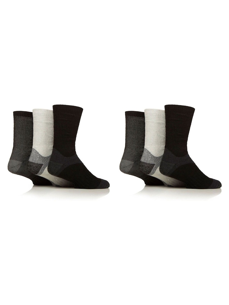 Glenmuir Black Fully Cushioned Boot Socks With Arch Support 6 Pack - Image 4 of 4