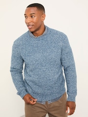 FatFace Sefton Blue Knitted Crew Neck Jumper - Image 1 of 6