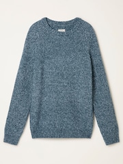 FatFace Sefton Blue Knitted Crew Neck Jumper - Image 6 of 6