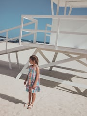 Check Angel Sleeve Dress (3-16yrs) - Image 3 of 10