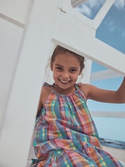 Check Angel Sleeve Dress (3-16yrs) - Image 5 of 10