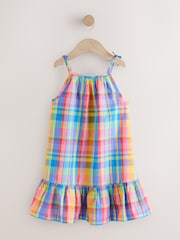 Check Angel Sleeve Dress (3-16yrs) - Image 7 of 10
