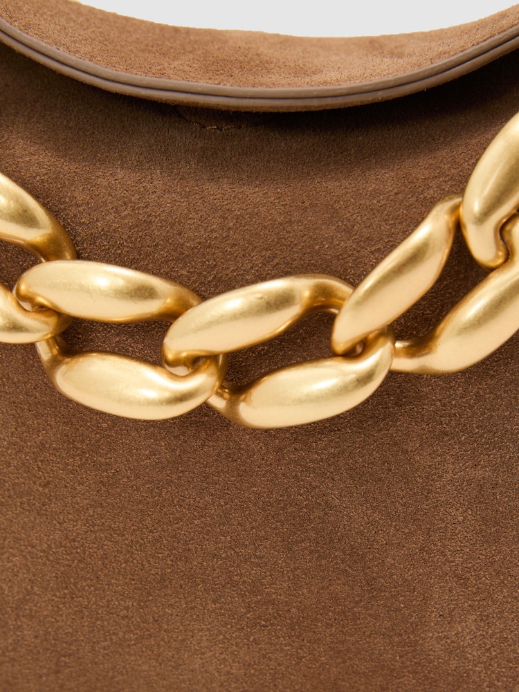 Bolso de mano con cadena de ante y peonía de Reiss - Imagen 5 de 5