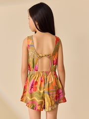 Bright Tropical Open Back Ruffle Hem Playsuit (3-16yrs) - Image 3 of 8