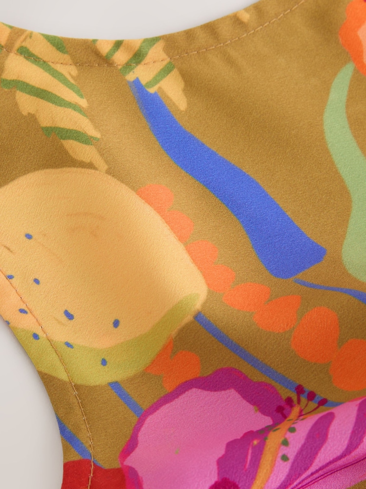 Bright Tropical Open Back Ruffle Hem Playsuit (3-16yrs) - Image 8 of 8