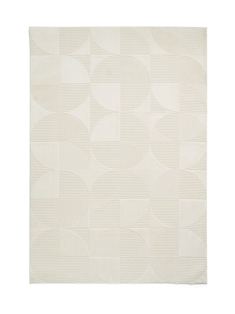 Catherine Lansfield Cream Retro Circles Washable Rug - Image 2 of 6 Catherine Lansfield Cream Retro Circles Washable Rug - Image 2 of 6