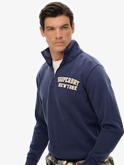 Superdry Blue Vintage Athletic Half-Zip Jumper - Image 4 of 6