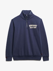 Superdry Blue Vintage Athletic Half-Zip Jumper - Image 5 of 6
