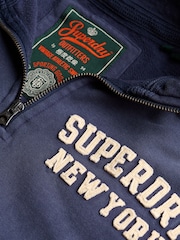 Superdry Blue Vintage Athletic Half-Zip Jumper - Image 6 of 6