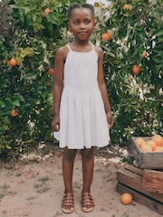 White Strappy Broderie Dress (3-16yrs) - Image 5 of 5