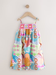 Multi Blue Strappy Crochet Dress (3-16yrs) - Image 5 of 8