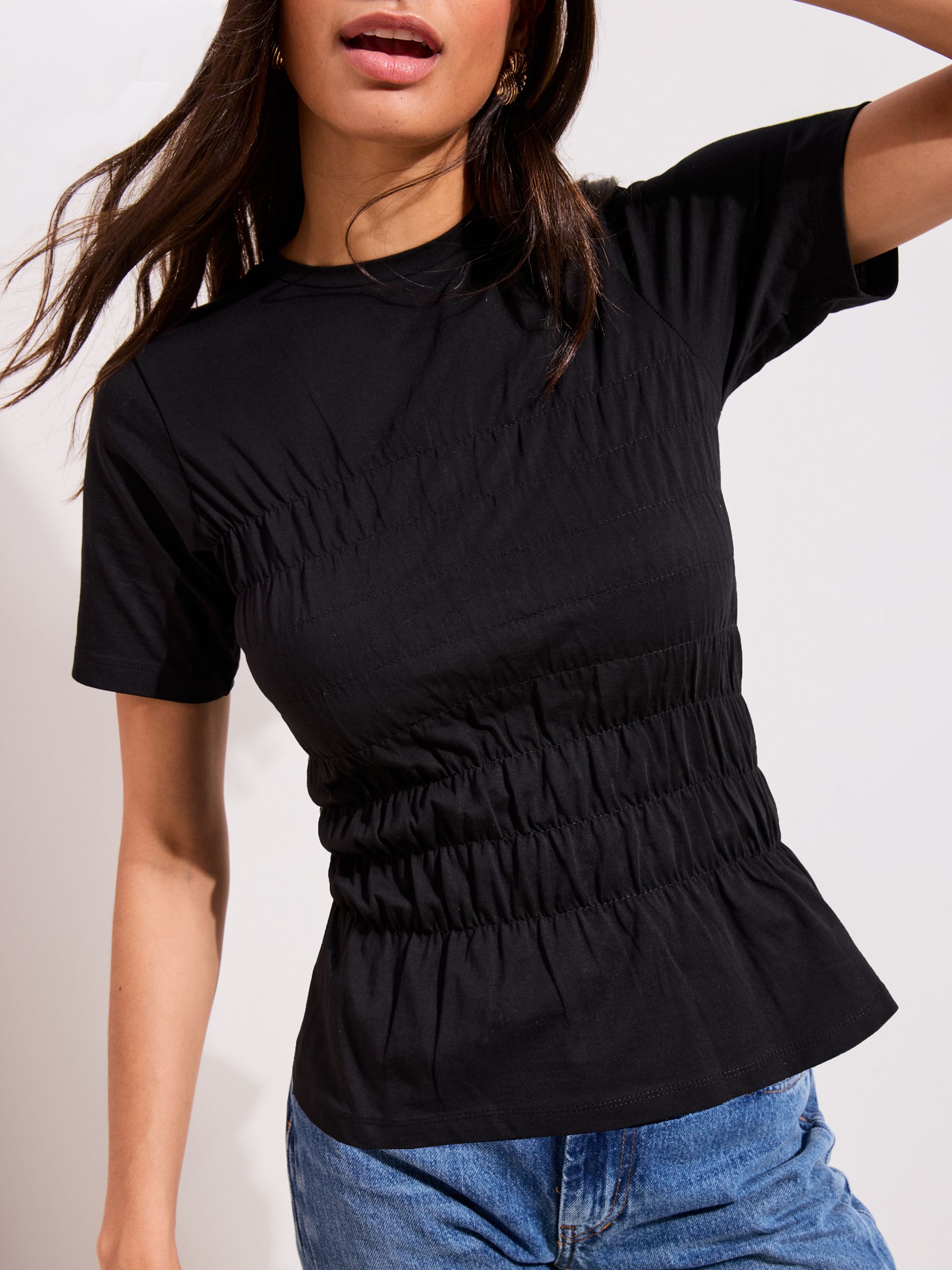 Buy Friends Like These Black Shirred Body T-Shirt from Next USA