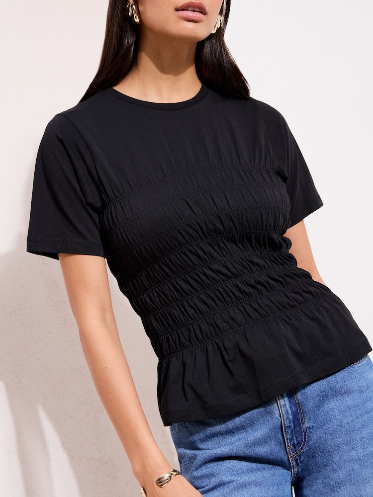 Friends Like These Black Shirred Body T-Shirt - Image 2 of 4