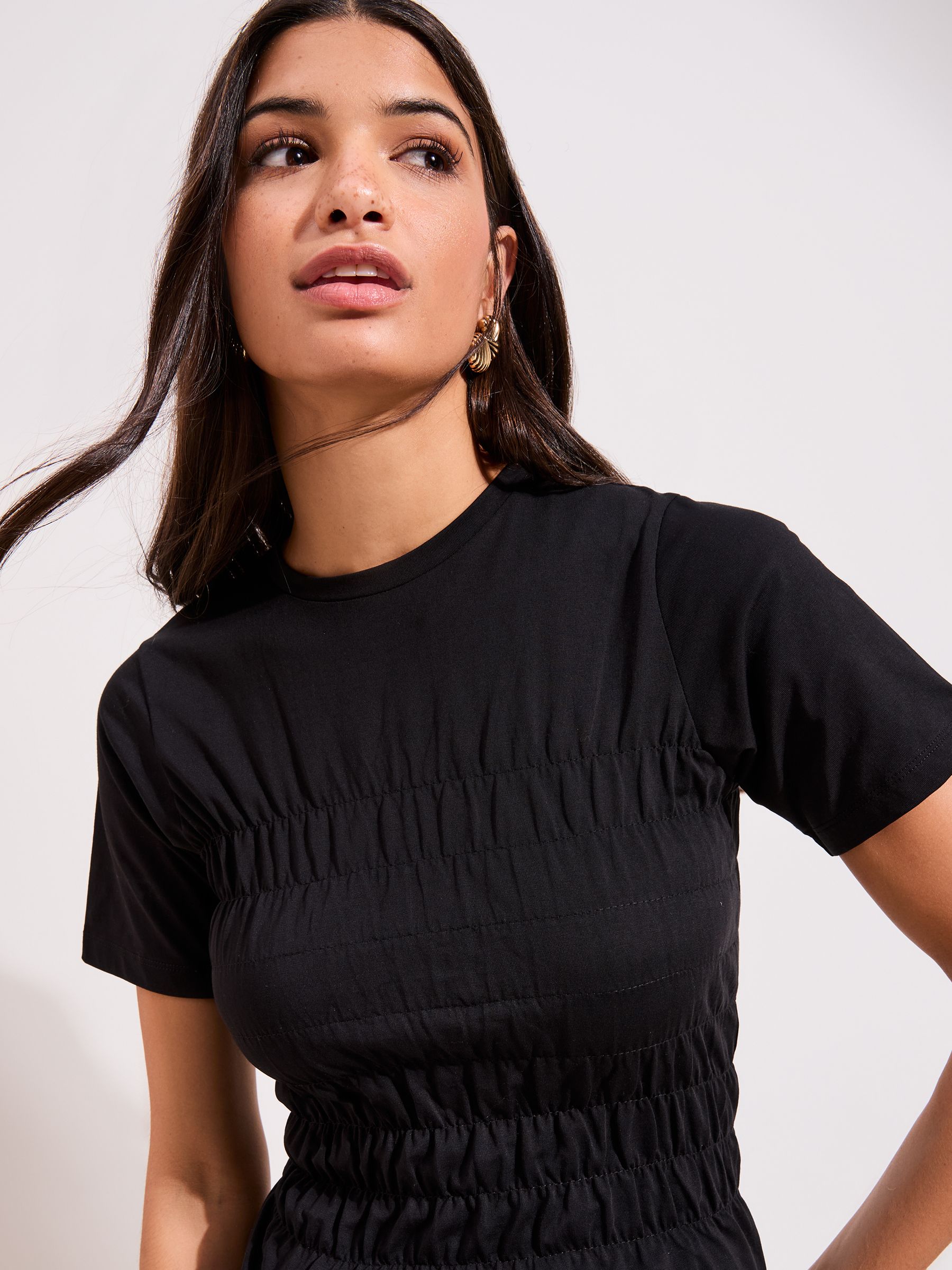 Buy Friends Like These Black Shirred Body T-Shirt from Next USA