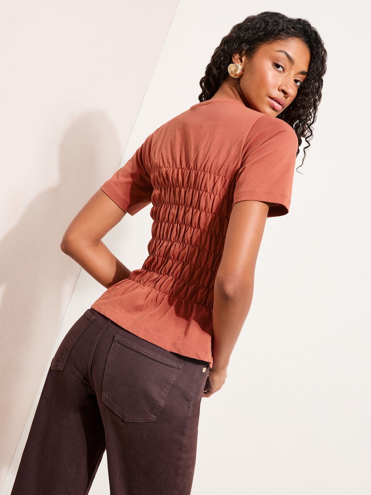 Friends Like These Rust Shirred Body T-Shirt - Image 4 of 4
