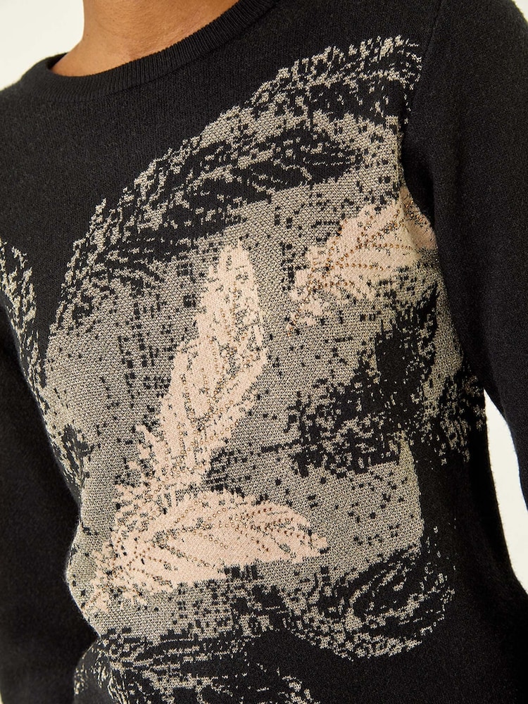 Roman Black Jacquard Hotfix Knit Jumper - Image 5 of 5