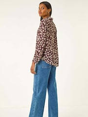 Roman Natural Abstract Spot Print Shirt - Image 3 of 5