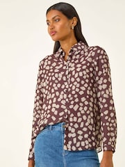 Roman Natural Abstract Spot Print Shirt - Image 4 of 5