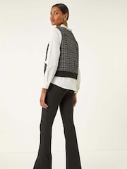 Roman Black Boucle Top & Shirt - Image 2 of 5
