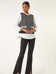 Roman Black Boucle Top & Shirt - Image 3 of 5