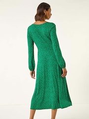 Roman Green Lace Front Midi Dress - Image 3 of 5