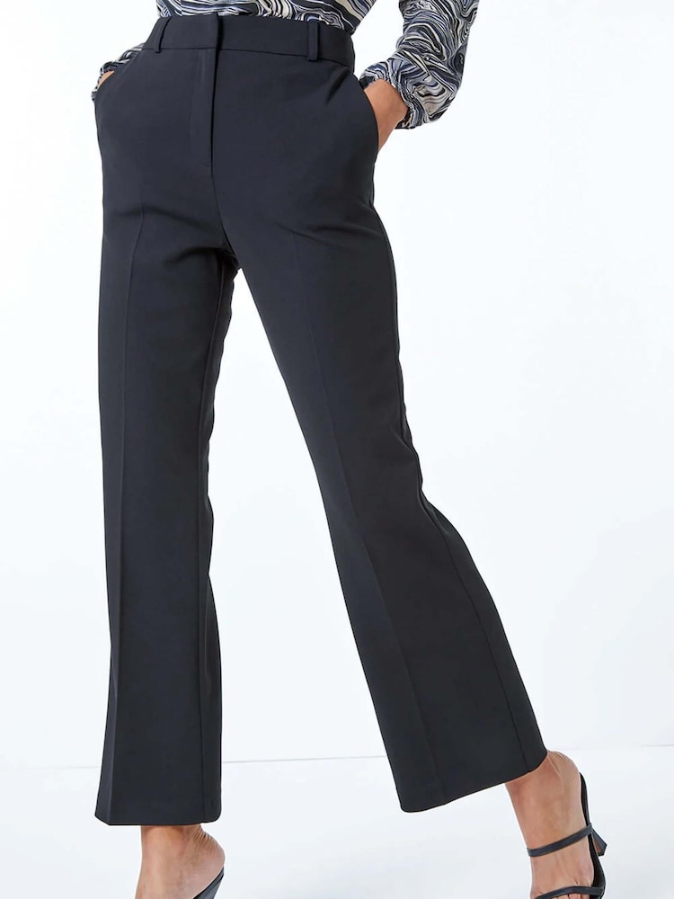 Roman Black Short Bootcut Stretch Trousers - Image 5 of 5